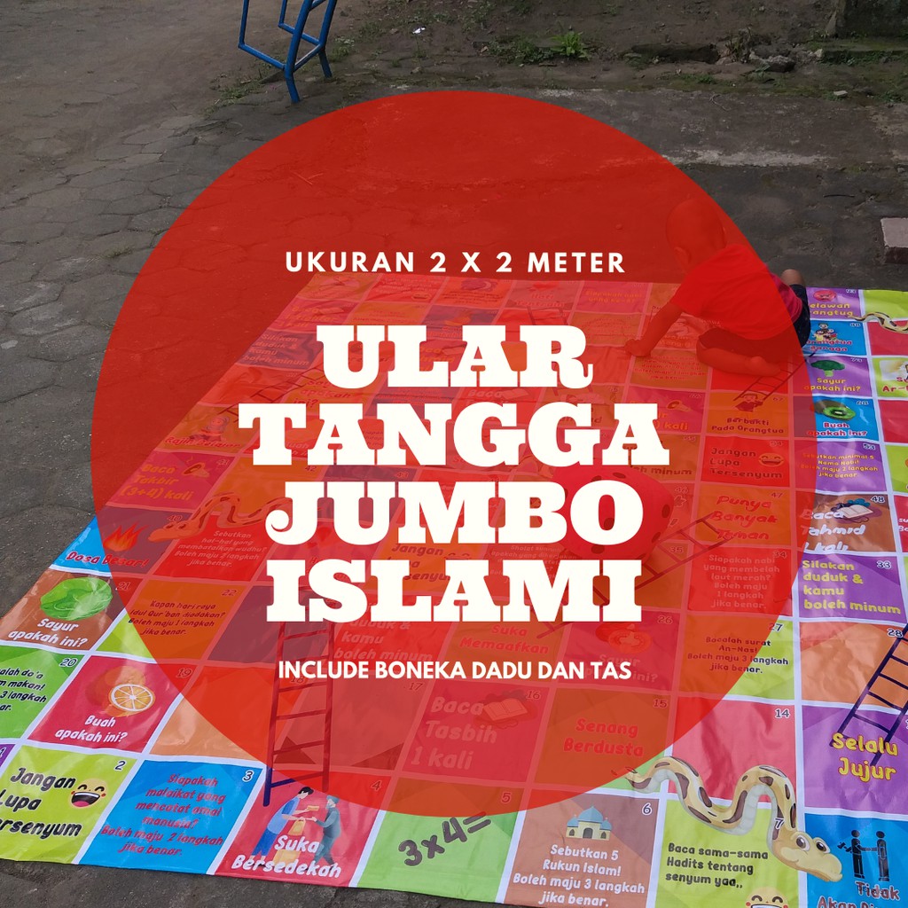 Ular Tangga Islami Jumbo Murah Desain Menarik Ukuran 2 x 2 Meter | Mainan Edukasi Anak