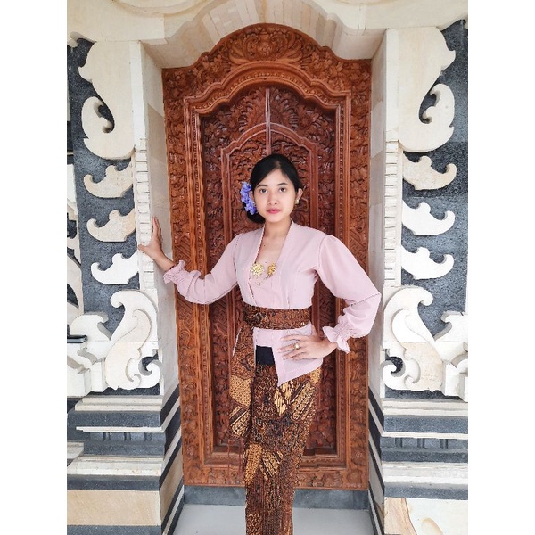 sale Kebaya Bali kebaya jadi motif lengan Aladin-Baby pink