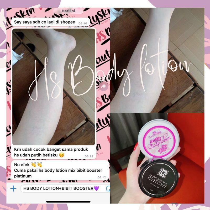 HS BODY LOTION + BIBIT BOSTER PEMUTIH BADAN