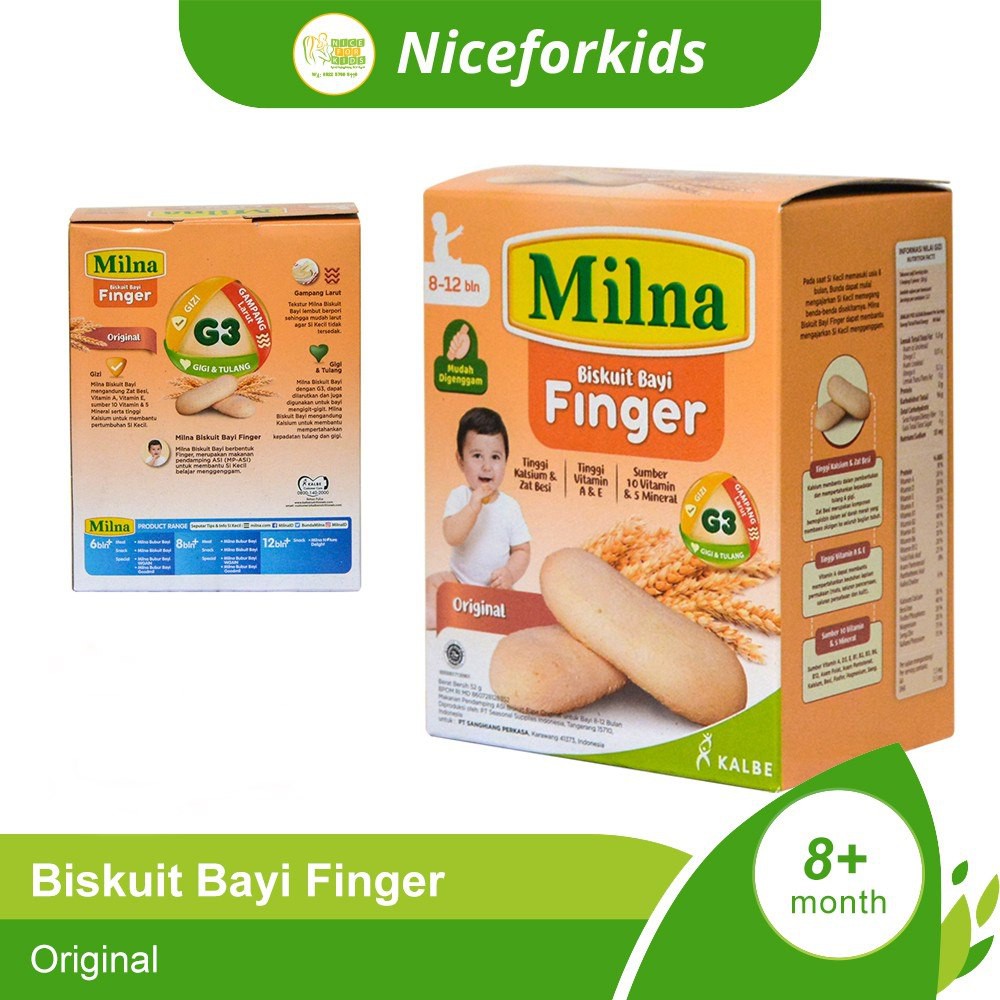 MILNA Biskuit Bayi Finger 52gr Camilan Biskuit Bayi 8+