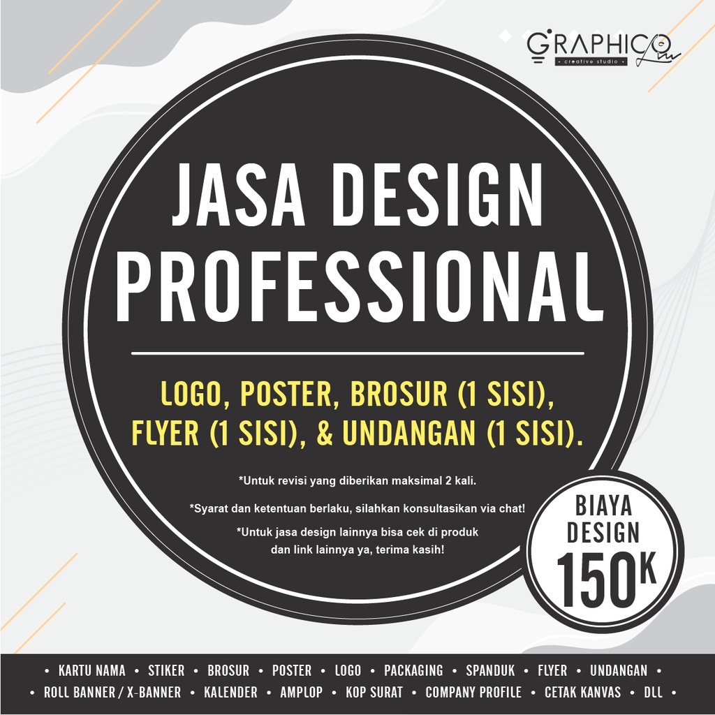 Design Jasa Design Logo/Poster/Brosur/Flyer/Packaging/Undangan (1muka)