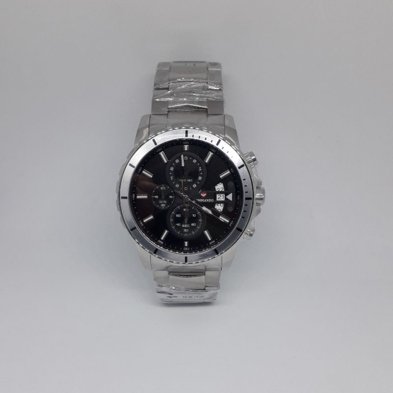 Jam tangan pria Commando CM3005 3005 original silver