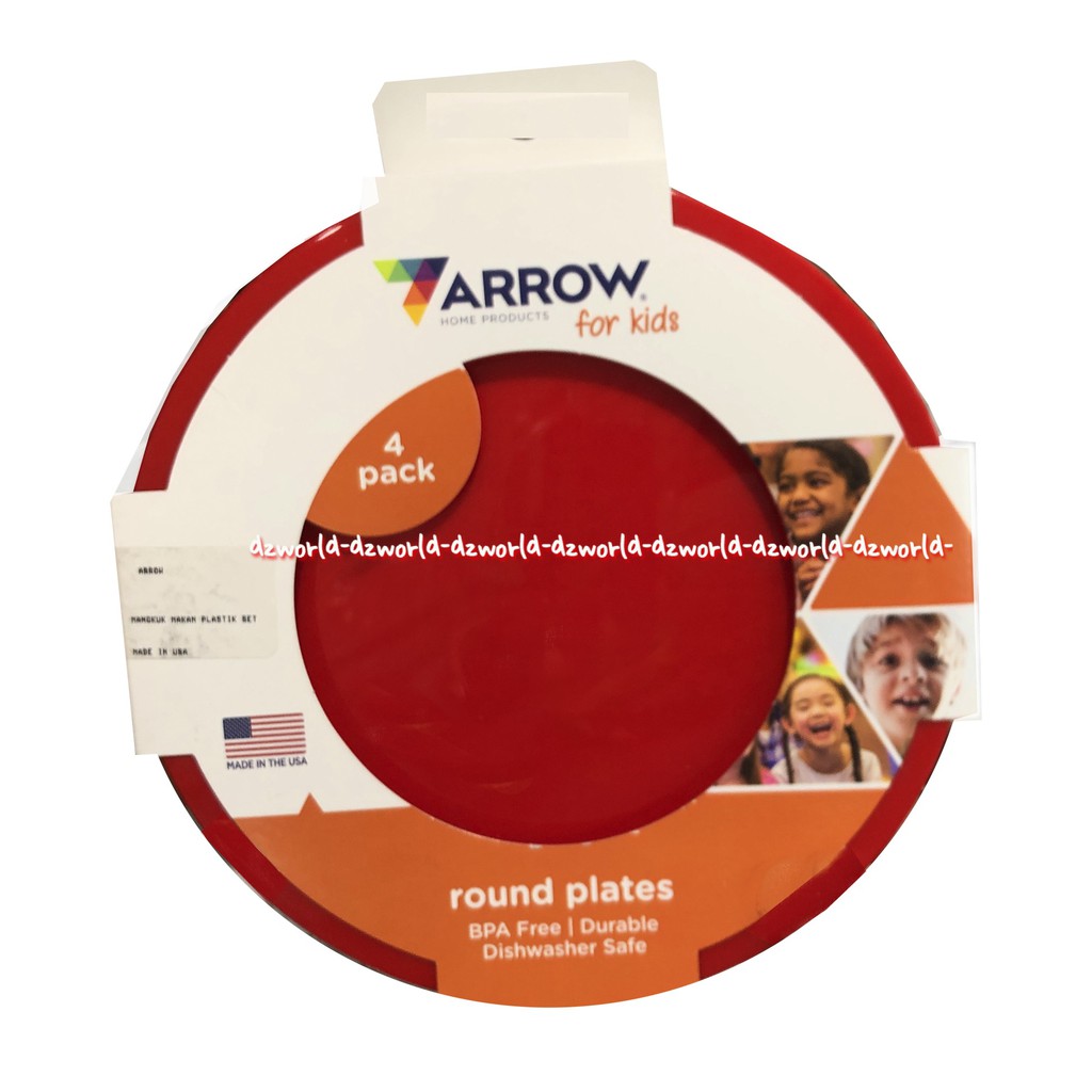 Arrow For Kids Round Plate 4pcs Bpa Free Piring Makan Plastik Anak Anak Arow