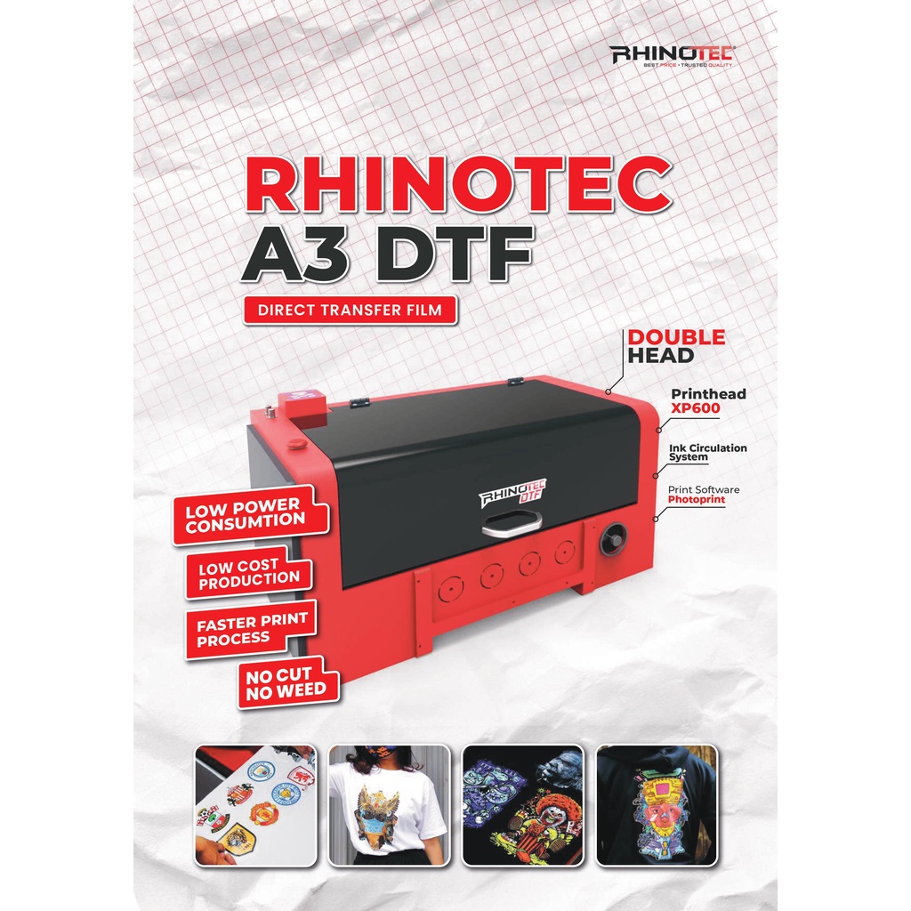 Paket Usaha Rhinotec Printer DTF A3 and Curing A3 Roll To Roll