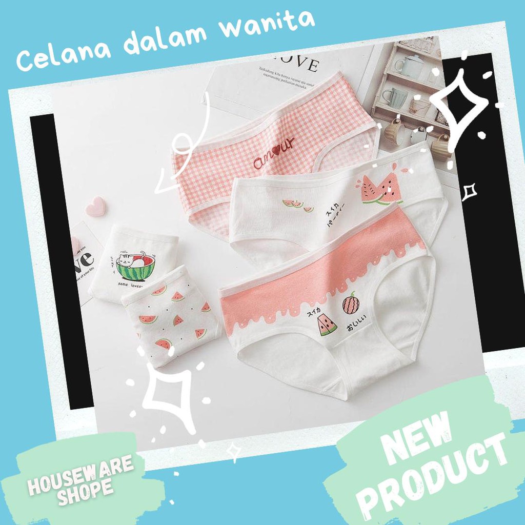 Jepang CD imut fashion Undies Celana Dalam Wanita Polos high quality katunimport CD sexy import