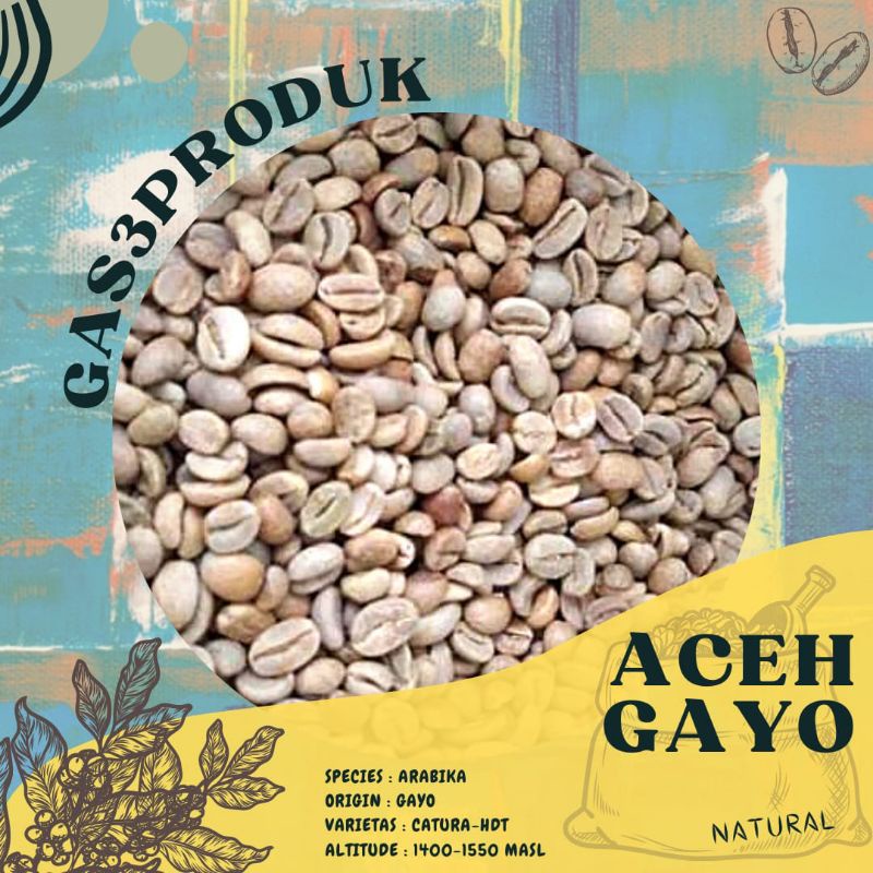 

Green Bean Biji kopi Arabika arabica Gayo Takengon proses Natural Grade 1