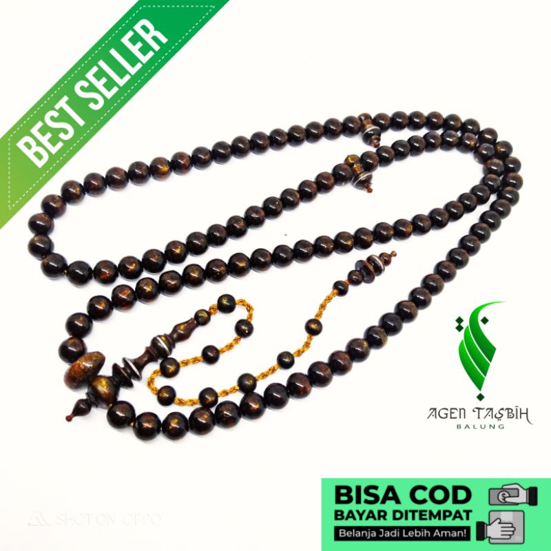 Tasbih Yuser Akar Bahar Serat Emas Super