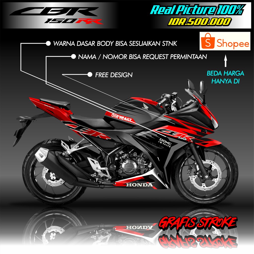 Jual DECAL CBR 150 FACELIFT CUSTOM DESIGN TERBARU 2020 REAL PICTURE Indonesia Shopee Indonesia