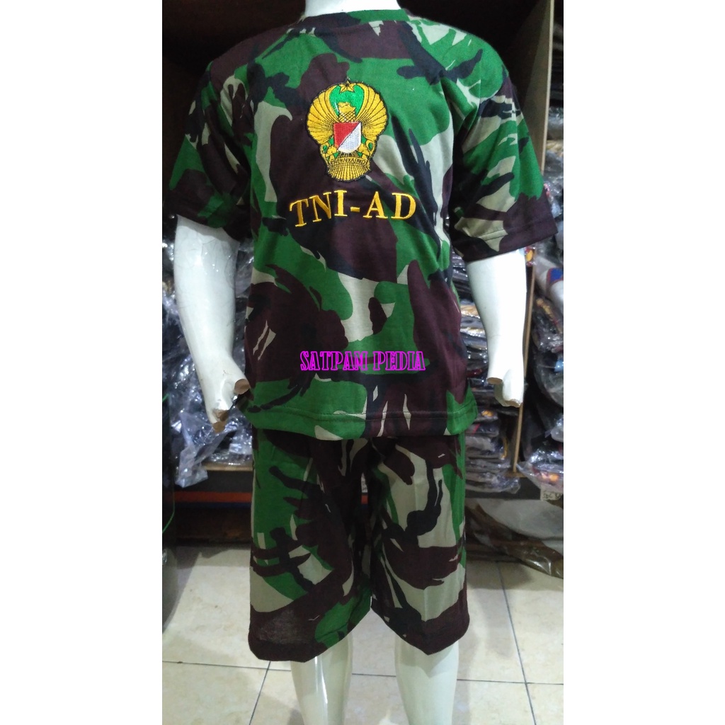 Kaos Anak Gambar TNI AD Loreng - Kaos Anak TNI AD Pendek