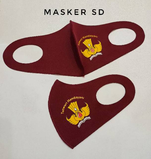 Masker Sekolah SD SMP SMA Pramuka 1 lusin (12pcs) free kemasan plastik