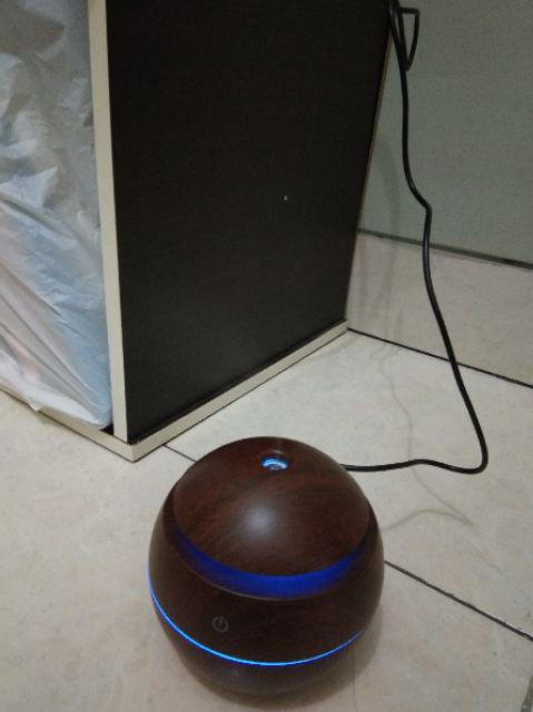 (free Essential Oil) Diffuser Air Humidifier Pewangi Ruangan - Motif Kayu Lubang Samping