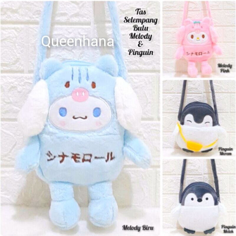 Tas Selempang Boneka Floopy Tas Selempang Anak Pinguin &amp; Melody