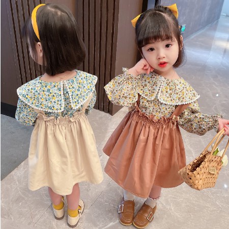 (FX) Dress anak perempuan Motif bunga Fashion Anak Impor