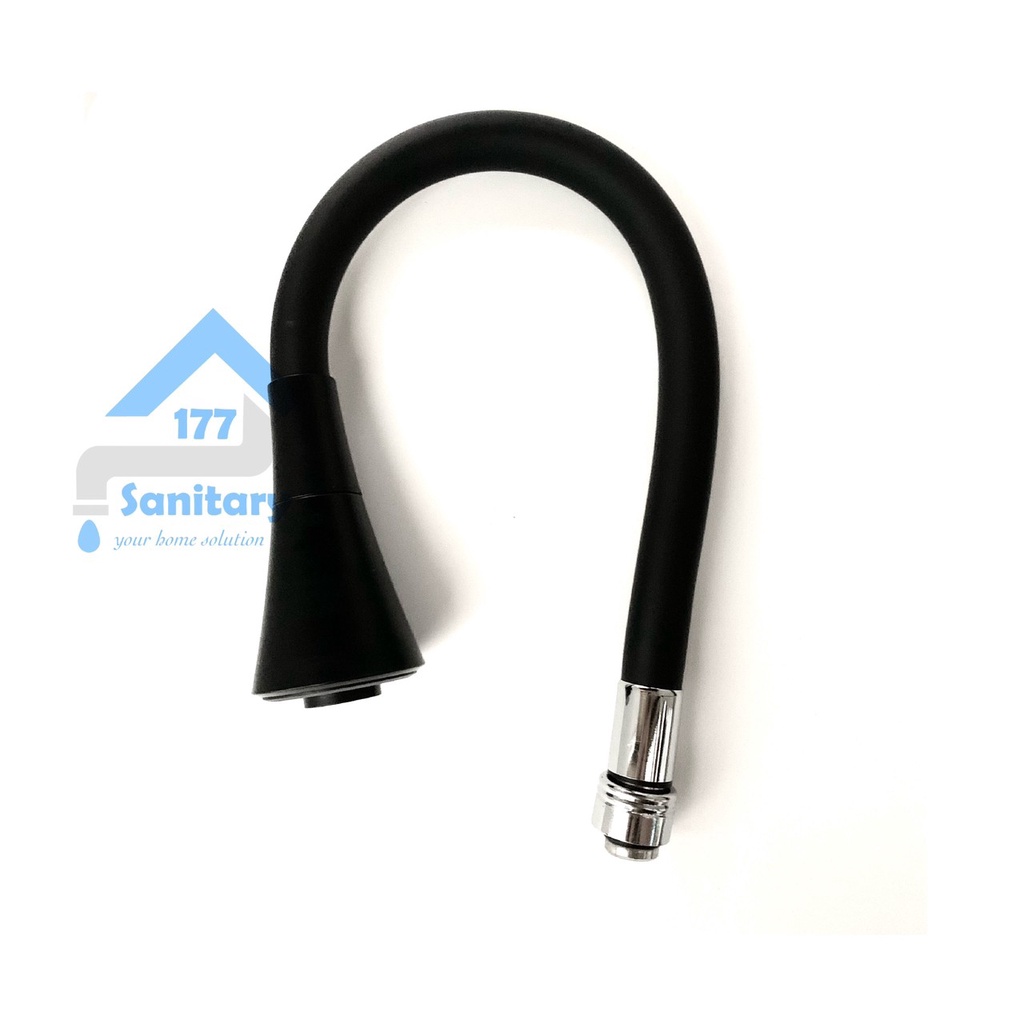 Kepala selang Fleksibel kran sink Hitam dgn saringan 2in1 Terompet TB50-Head sambungan keran air spout angsa flexible cuci piring tembok meja spare part  spout saringan terompet black 2in1