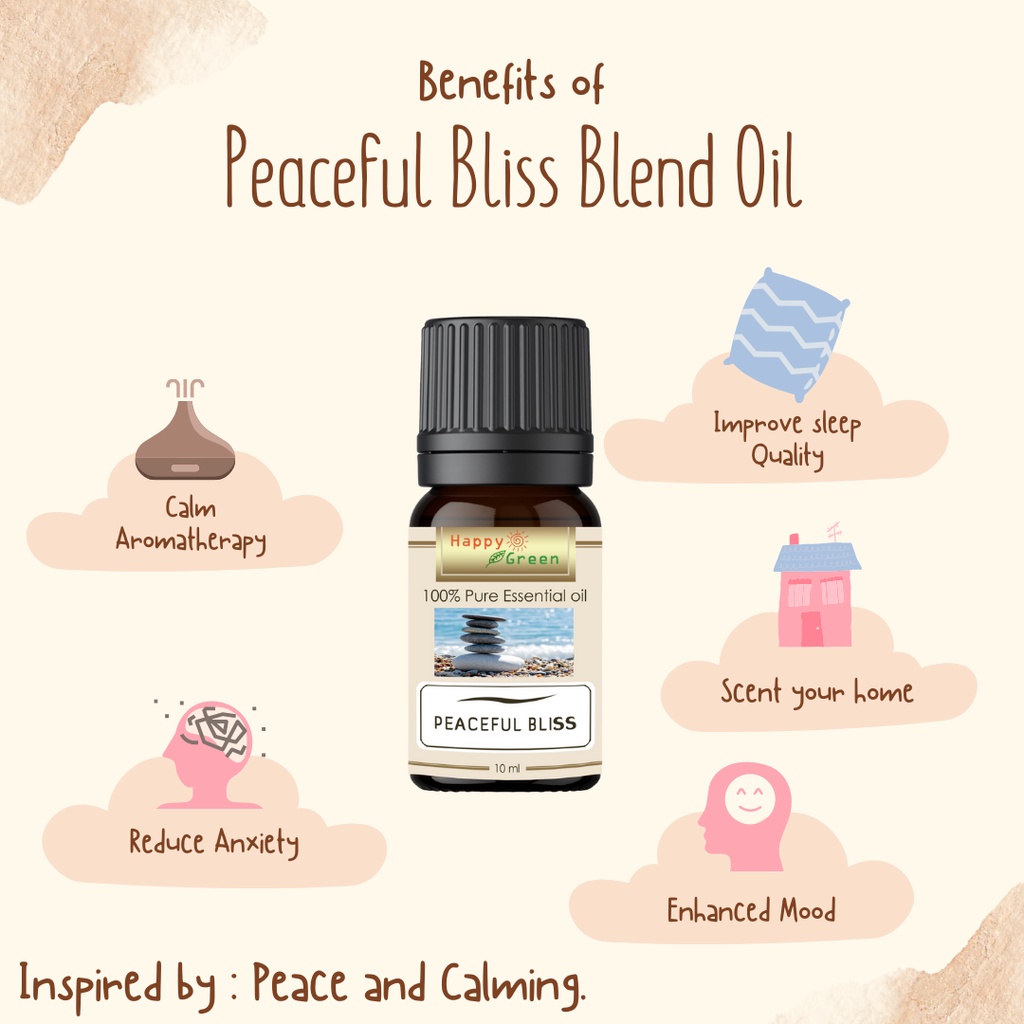 Happy Green Peaceful Bliss Essential Oil  Minyak u/ Ketenangan