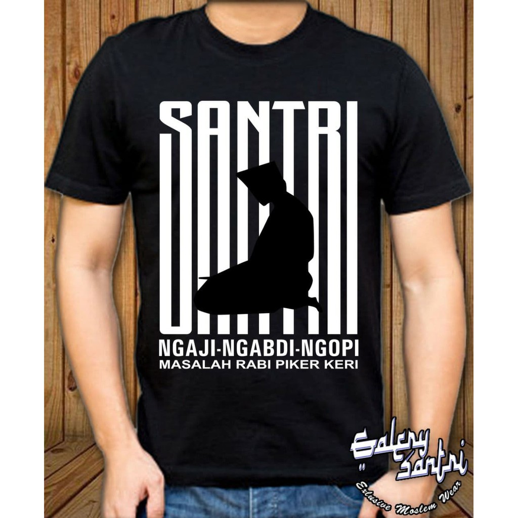 Kaos Distro Santri Pria Baju murah Kwalitas Bahan Cotton Combed 30s