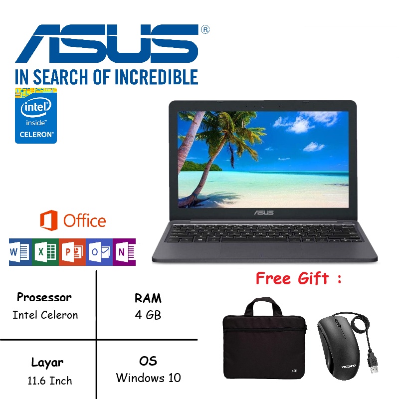 NOTEBOOK ASUS E203NAH E203MAH INTEL CELERON 11,6 INCI