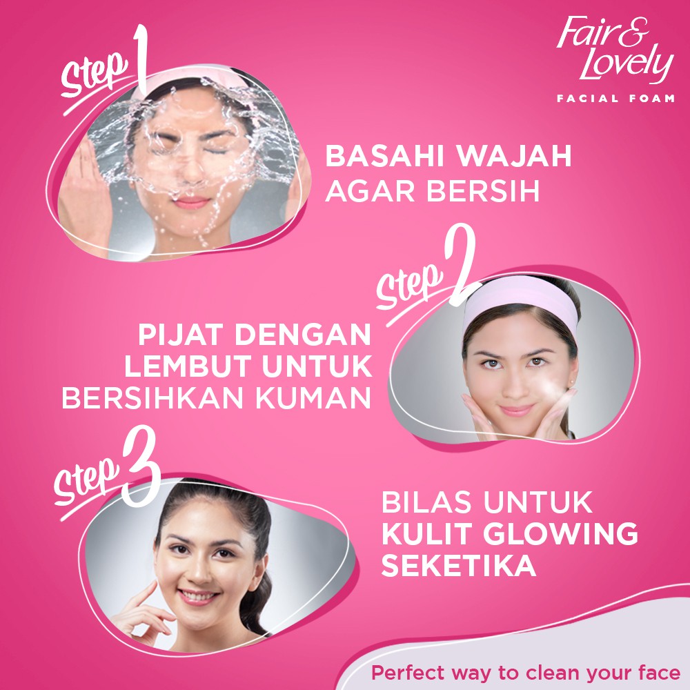 Glow &amp; Lovely Brightening Facial Foam dengan Multivitamin 1x50G