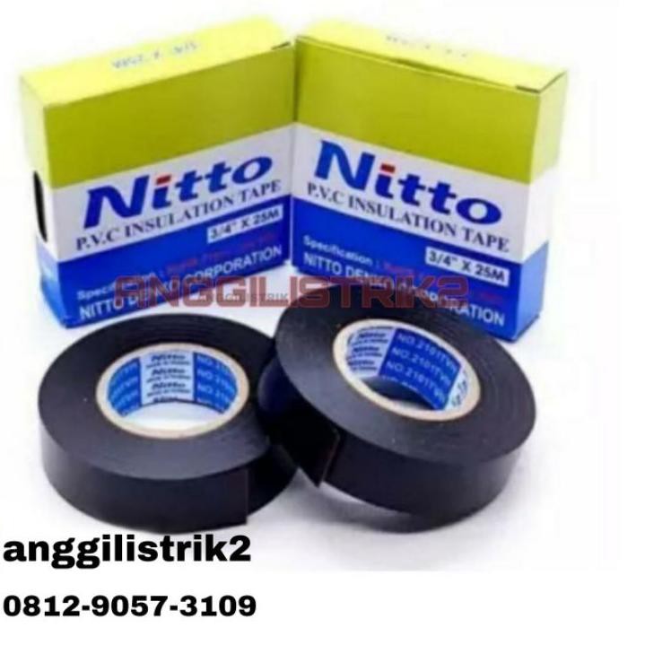 

Grosir solasi nitto 3/4 25m original (isolasi) hitam PVC insulstion tape / isolasi kabel / isolasimu