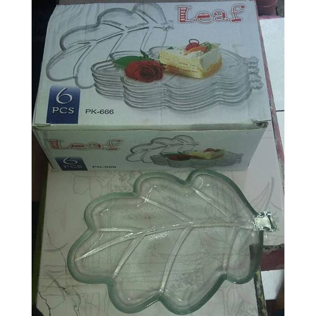 Piring Lepek Mangkok Kaca Daun Souvenir Wedding Pernikahan Ulang Tahun Ultah
