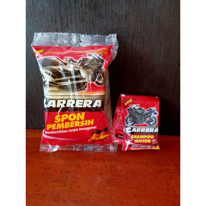 Paket Cuci Motor Carrera Ekonomis Murah spons shampoo motor