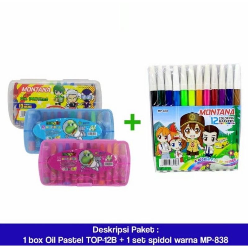 

Crayon Montana Plus Spidol Mewarnai 12 Warna