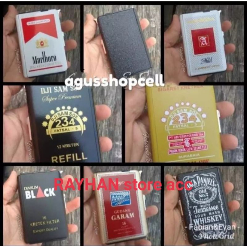 Kotak Rokok Flus korek api mewah elegan