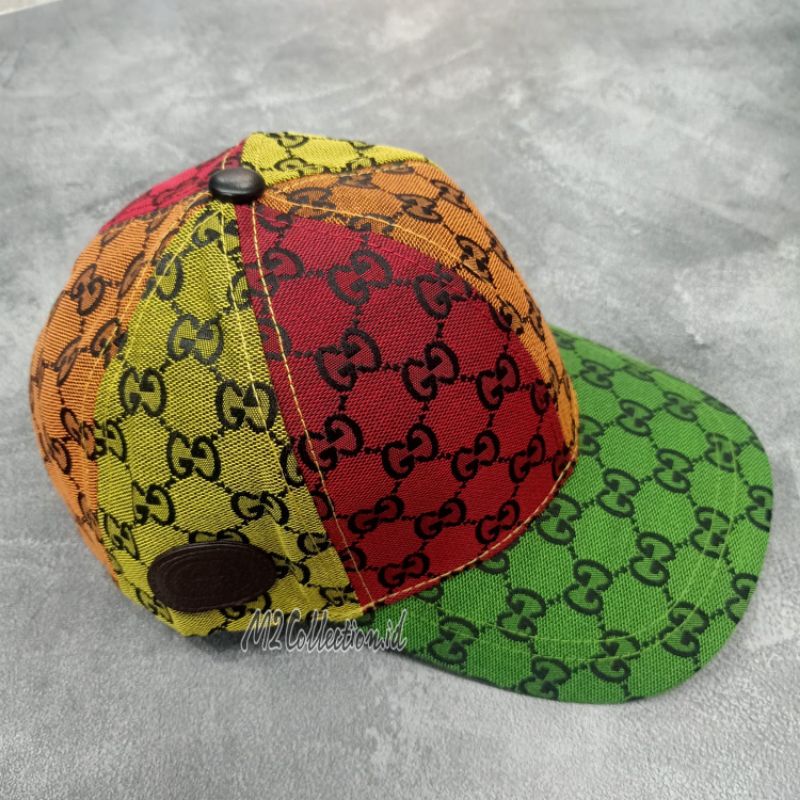 topi gucci rainbow baseball topi premium quality impor