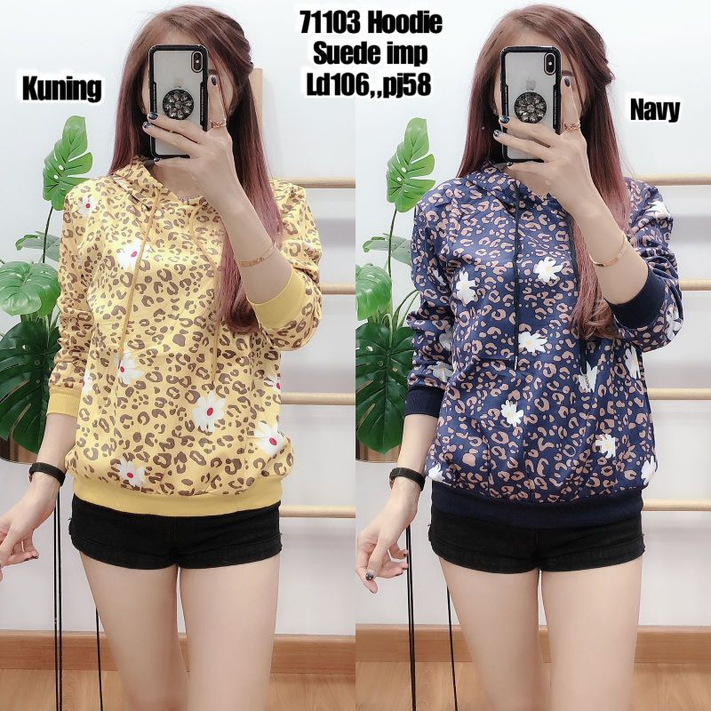 ATASAN HOODIE SUEDE WANITA IMPORT PREMIUM 71103