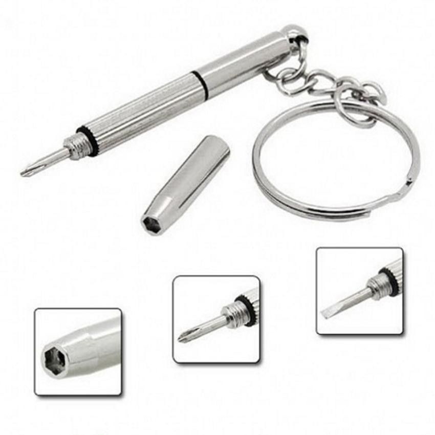 3 In 1 Obeng Mini Portable Bahan Stainless Steel Untuk Reparasi Kacamata / Jam Tangan