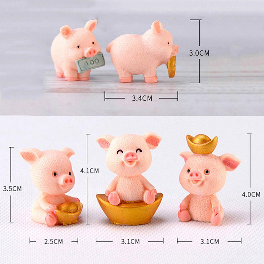 Miniatur Patung Hewan Babi Warna Emas Untuk Dekorasi Taman Rumah