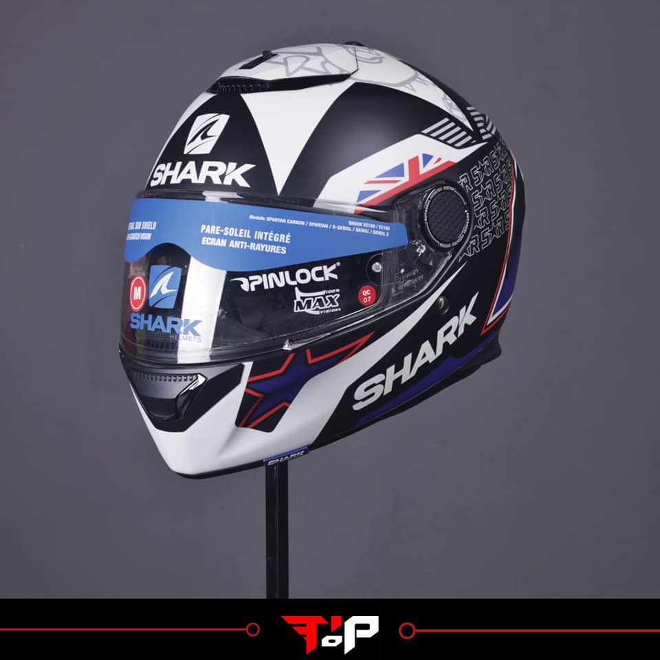 SHARK SPARTAN REDDING BLUE WHITE HELM FULL FACE