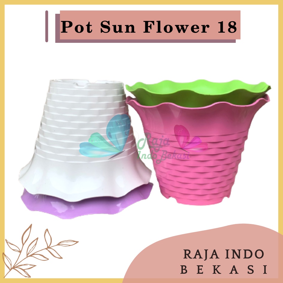 Pot Bunga Sun Flower MDN 18 Warna pot bunga cantik murah bagus ukuran 18 bukan tawon Pot Bunga Plastik Besar Gantung Hias Panjang Kecil Putih - Pot bunga SUN FLOWER MDN 10cm WARNA WARNI Pot Kecil Mini Pot Kaktus