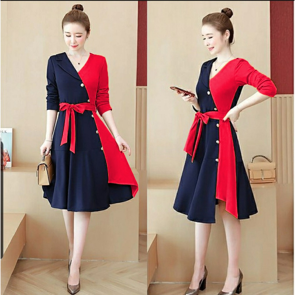 WE-STORE-DRESS NATAL-DRESS CASUAL DRESS-DRESS REMAJA-DRESS KOREA-GAUN NATAL-DRESS WANITA KEKINIAN