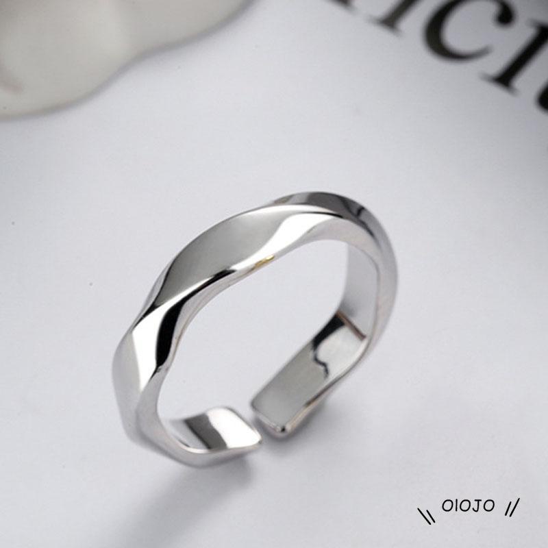 Cincin Model Terbuka Desain Lilit Asimetris Gaya Vintage / Punk / Simple Untuk Wanita ol2