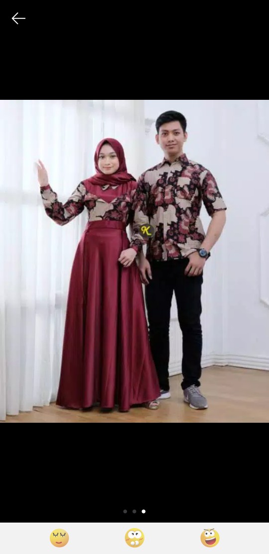 Couple Gamis Batik Putri Malu ,couple Batik