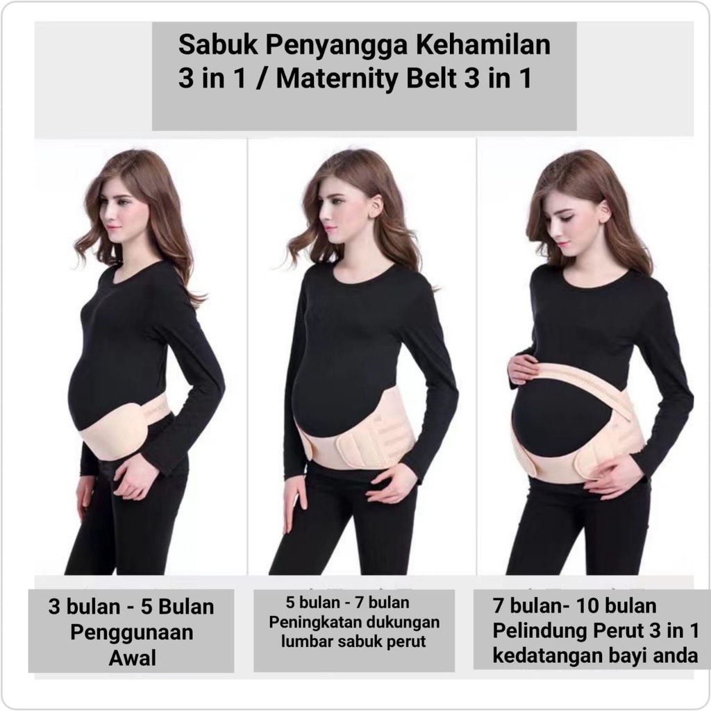 Korset Penyangga Perut Ibu Hamil Pregnancy Maternity Support Belt 3 In 1 Sabuk Penyangga Kehamilan