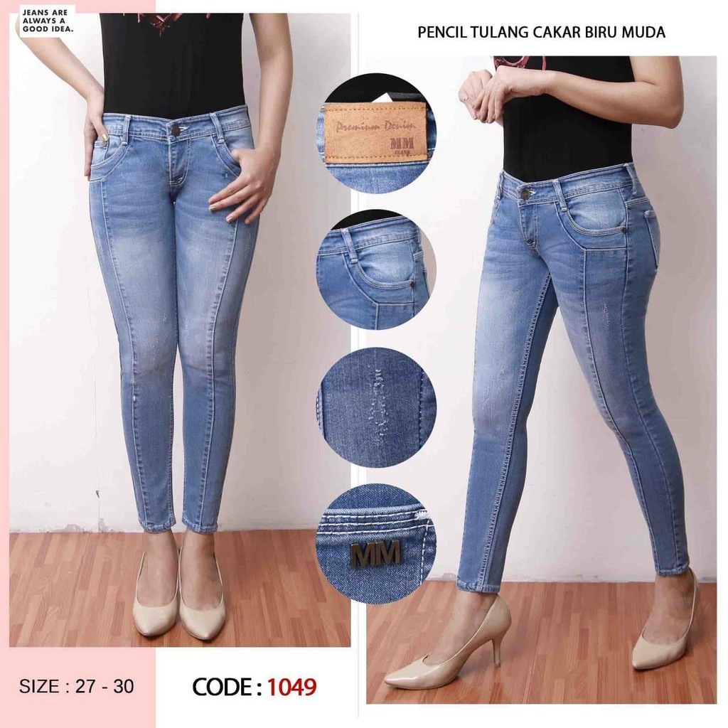 Celana Panjang Jeans Wanita Pensil Tulang Cakar 27-30 31-34 Bisa Bayar Ditempat(COD)