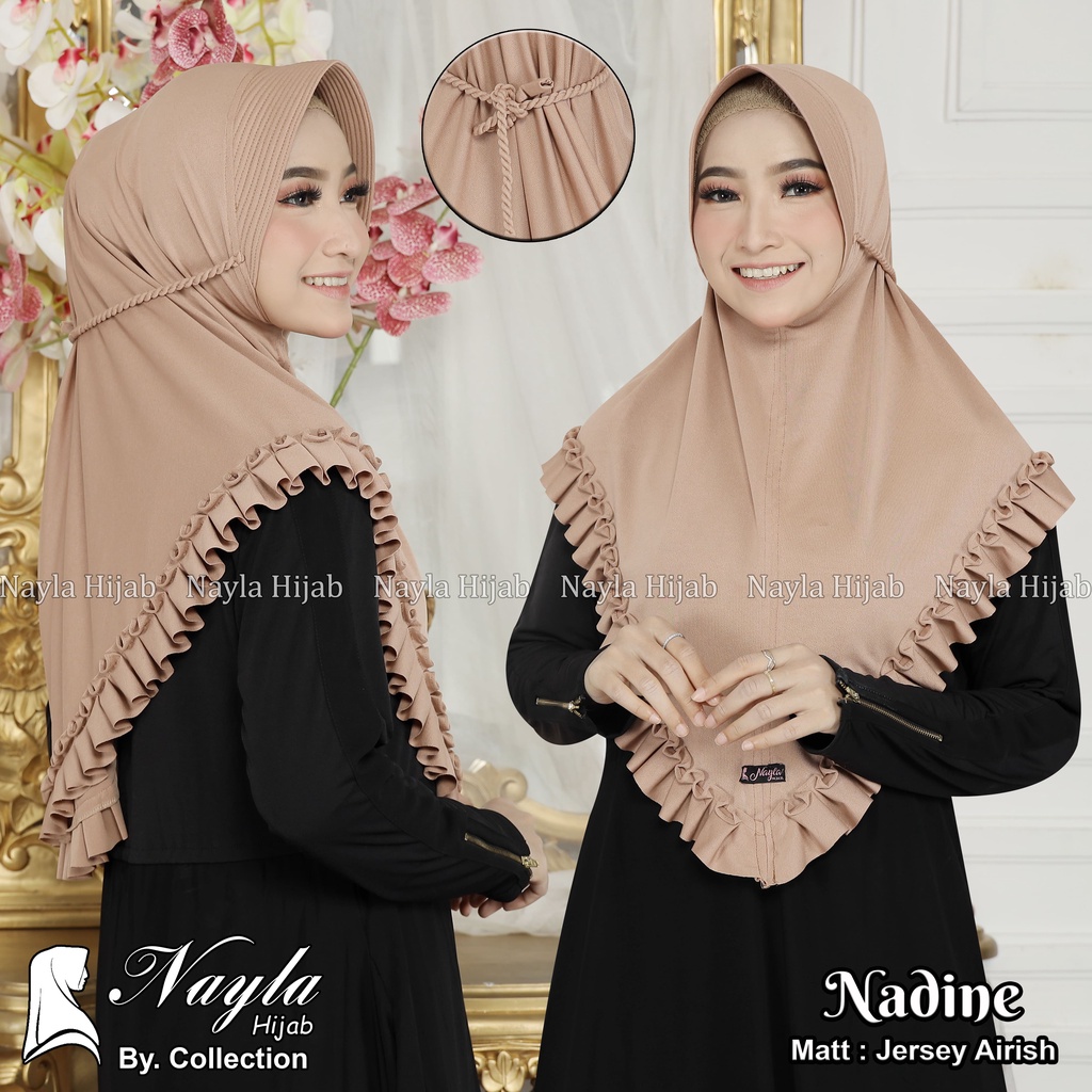 Kerudung Instan Tali Kepang Nadine Hijab Instan Jersey Airis Jilbab Terbaru Nayla Hija'b