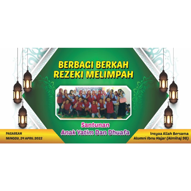 Spanduk / Banner Santunan 2x1 m Bahan Flexy Highress