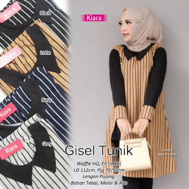TUNIK - GISEL TUNIK - TUNIK MOTIF GARIS - PAKAIAN WANITA - ATASAN WANITA