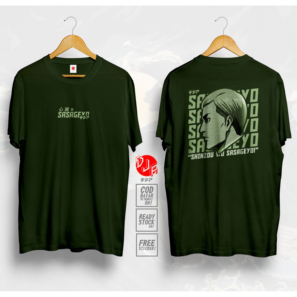 Kaos ERWIN SMITH SHINGEKI NO KYOJIN ATTACK ON TITAN BAJU JEPANG ANIME MANGA Kaos Distro T-Shirt DJA