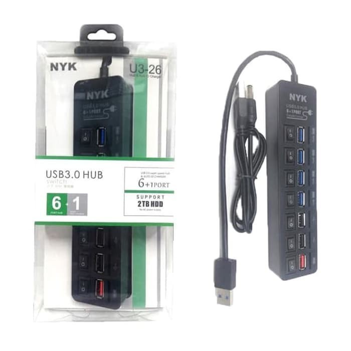 USB 3.0 hub 7port nyk U3 -26 / USB hub 7port / USB hub bagus / USB hub nyk