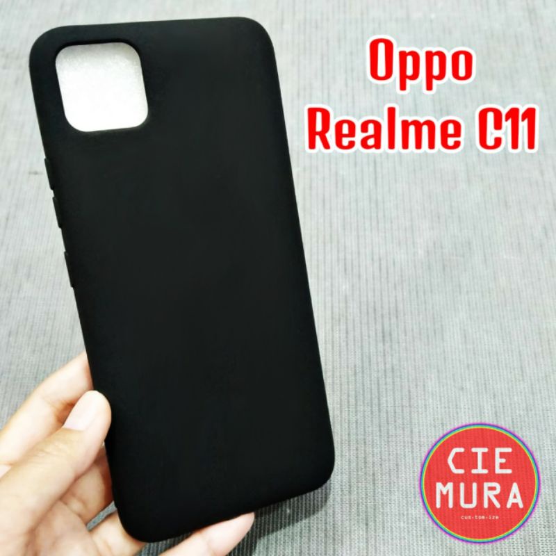 CIE Case Hitam Oppo Realme C11 Black Matte Softcase Polos Lentur Slim Silikon HP Ciemura