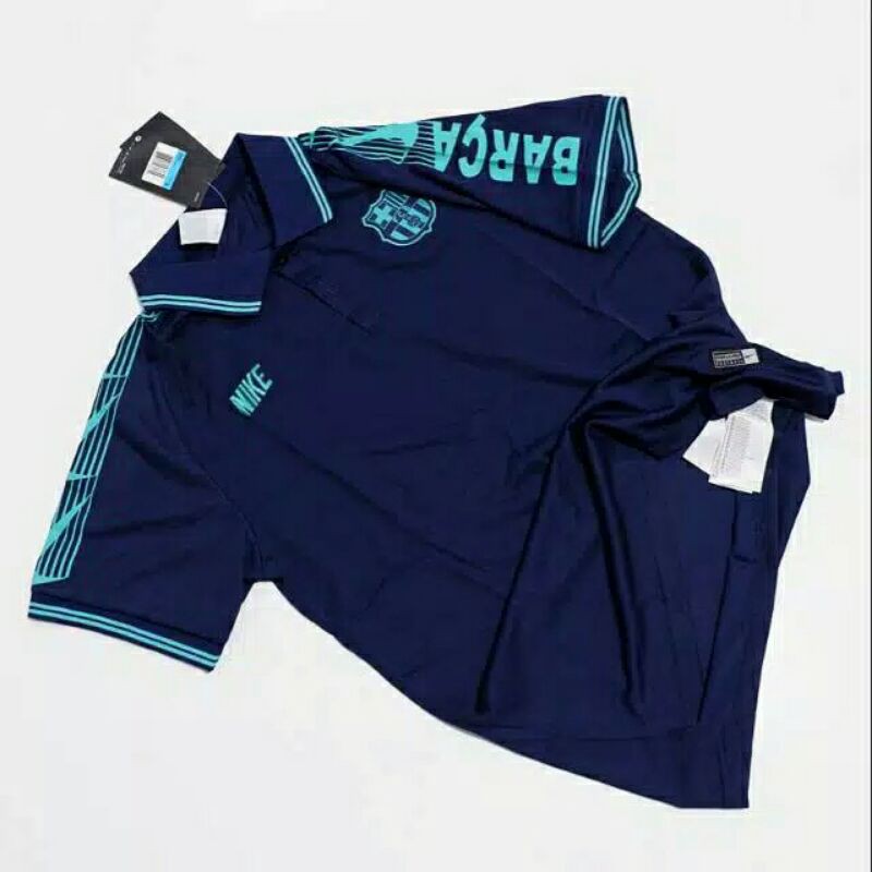 Polo Shirt Barcelona 2018-2019 Navy Grade Ori Official