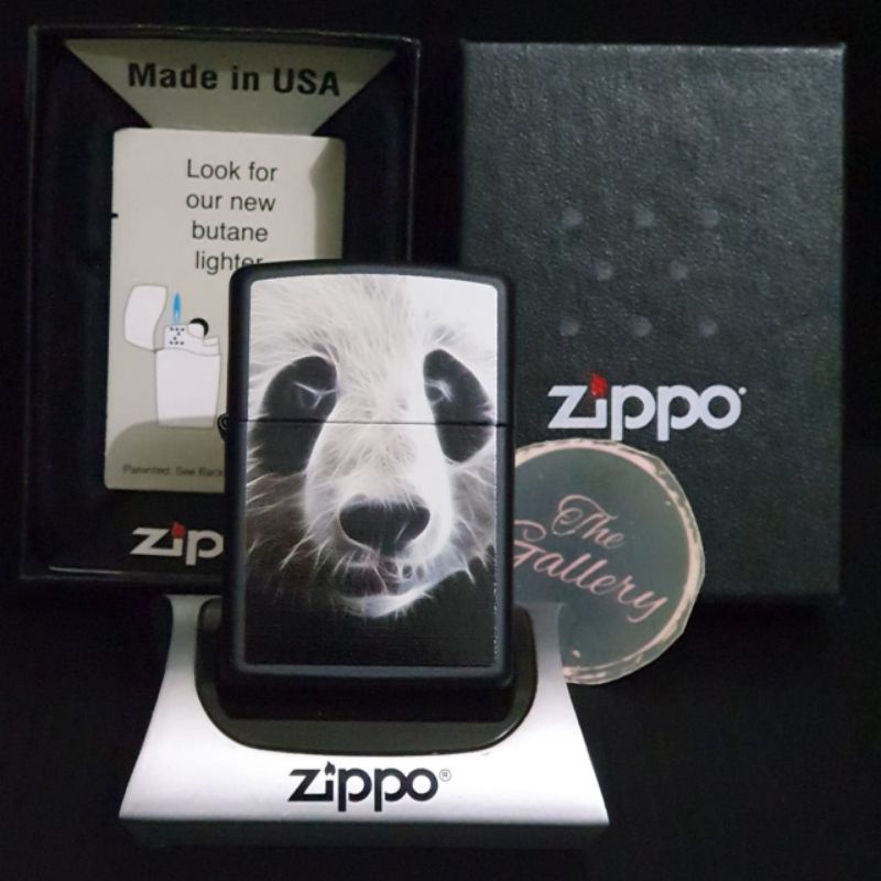 ⭐⭐⭐⭐⭐ 28358 ORIGINAL ZIPPO PANDA BLACK MATTE TAHUN 2012