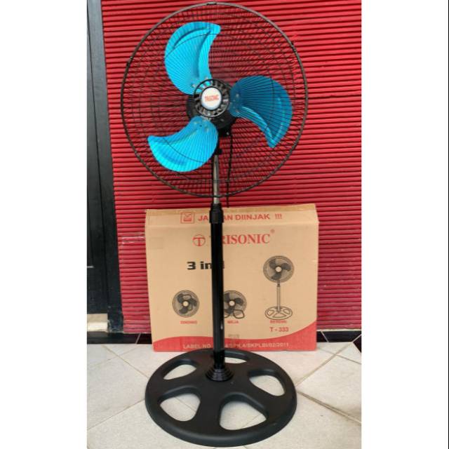 TRISONIC KIPAS ANGIN 3IN1 18 INCH DINDING-BERDIRI-DUDUK STAND FAN