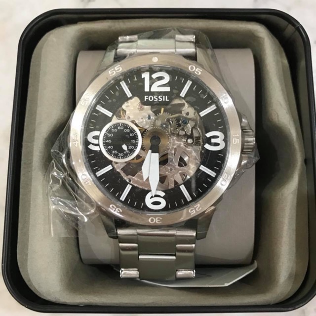 FOSSIL ME3129 Nate hand wound mechanical stainless watch for men Authentic jam tangan pria