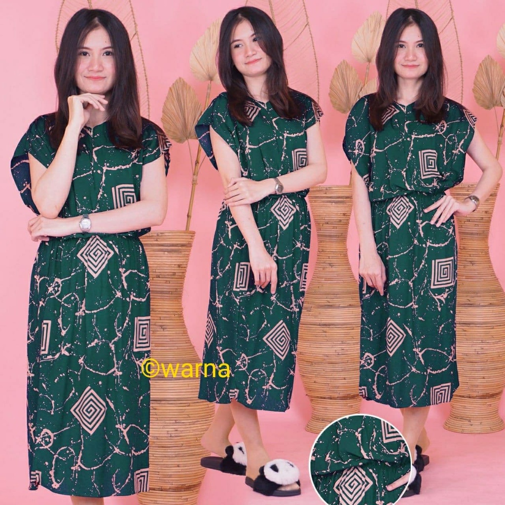 DASTER MANOHARA SANTUNG PAKAIAN BAJU TIDUR MURAH KEKINIAN BATIKWARNA-MHS Box Hijau