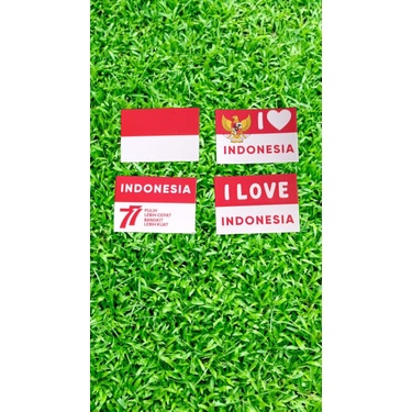 Sticker Pipi HUT RI Bendera Merah Putih / Stiker Kemerdekaan Indonesia / Pancasila / I Love